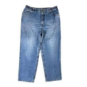Vtg. LL Bean Double L Comfort Waist Jeans Womens 18R Blue Denim High Rise